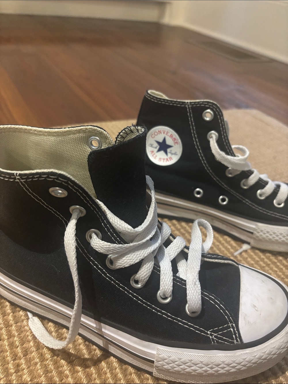Converse Kids Black & White High Top Sneakers